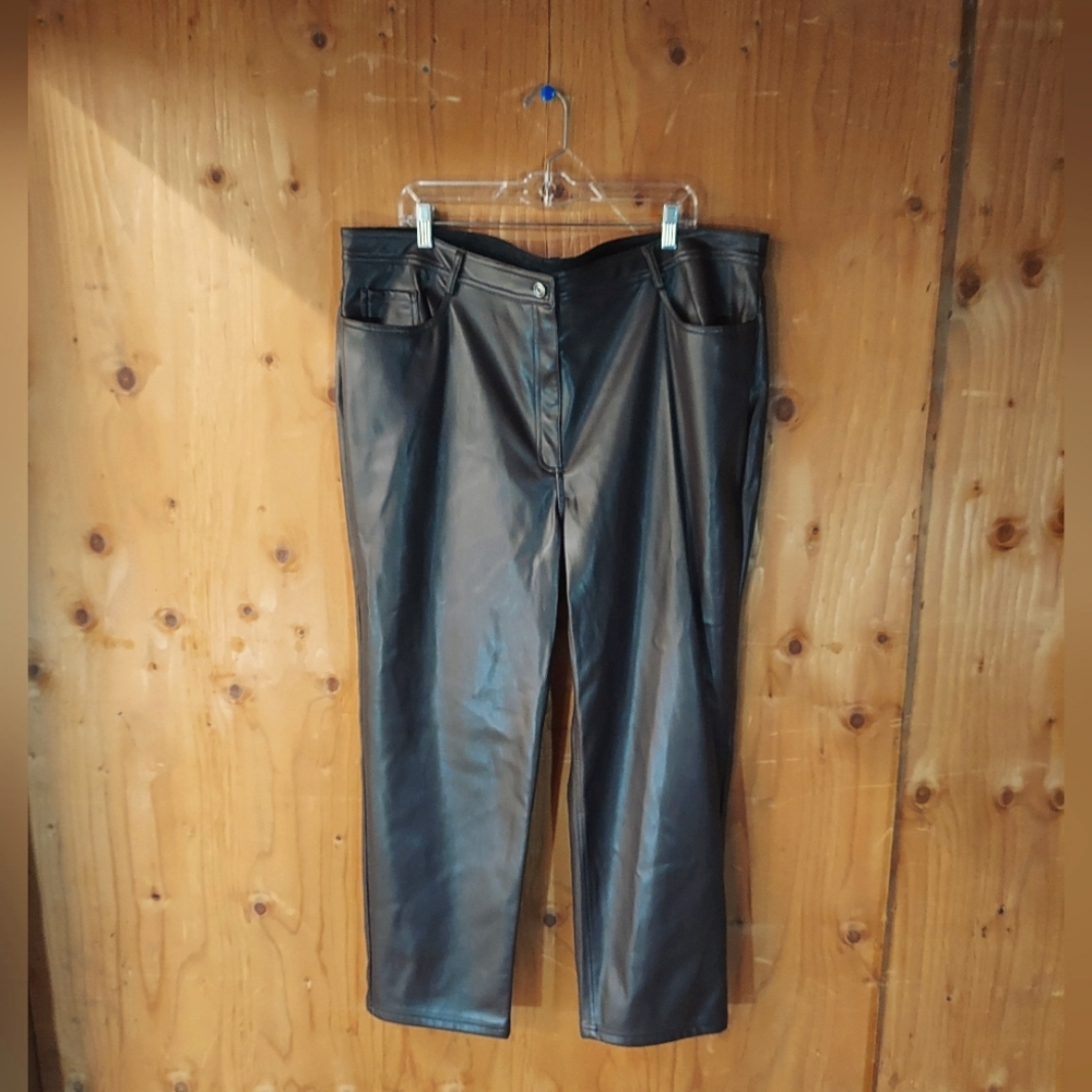 Halogen Warm Espresso Faux Leather Pant